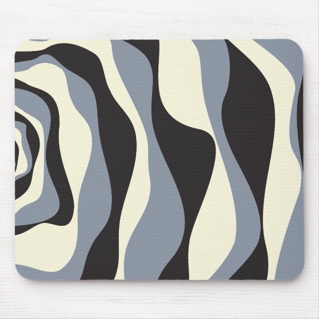 EBB und Flow 4 in Schwarz, Grau und Creme Mousepad (Vorne)