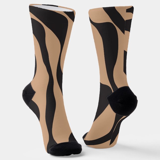 EBB und Flow 4 in Tan und Schwarz Socken (Gewinkelt)