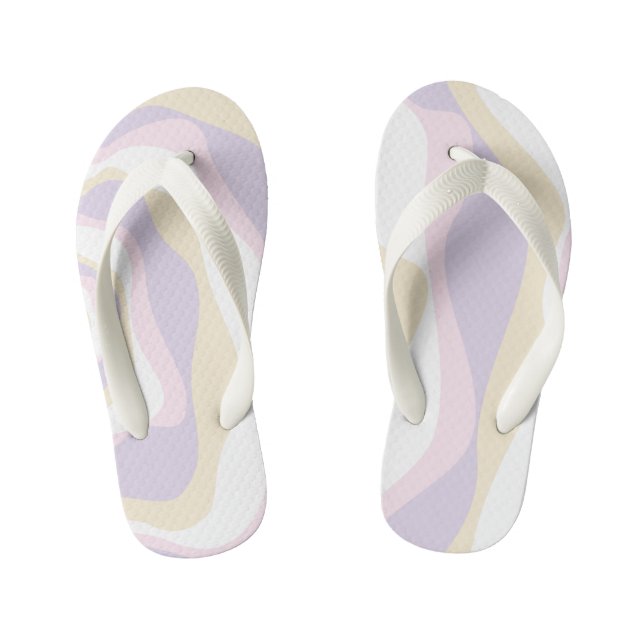 EBB und Flow 4 - Pastellrosa, Gelb und Lila Kinderbadesandalen (Fußbett)