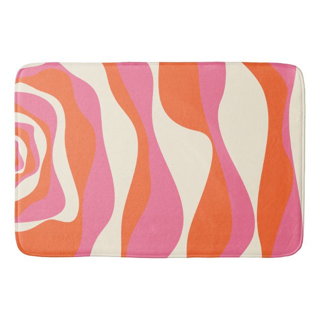 EBB und Flow 4 - Rosa, Orange und Creme Badematte (Vorderseite)