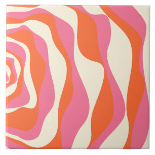 EBB und Flow 4 - Rosa, Orange und Creme Fliese