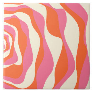 EBB und Flow 4 - Rosa, Orange und Creme Fliese
