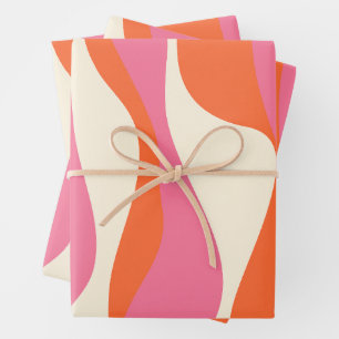 EBB und Flow 4 - Rosa, Orange und Creme Geschenkpapier Set