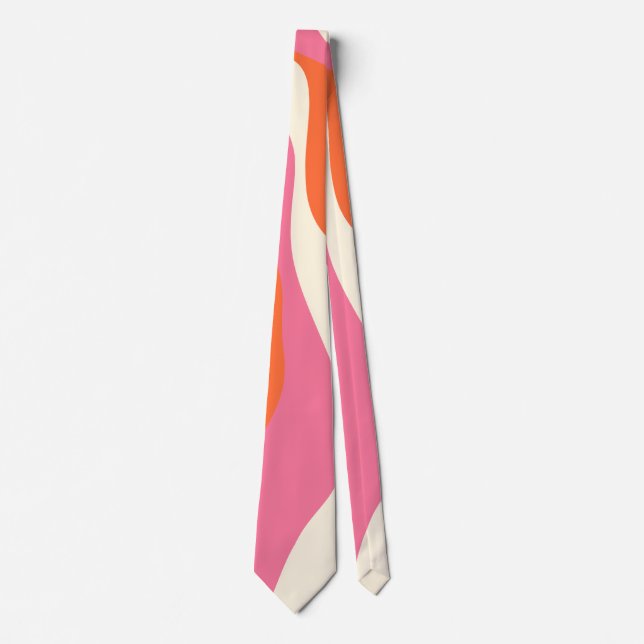 EBB und Flow 4 - Rosa, Orange und Creme Krawatte (Vorderseite)
