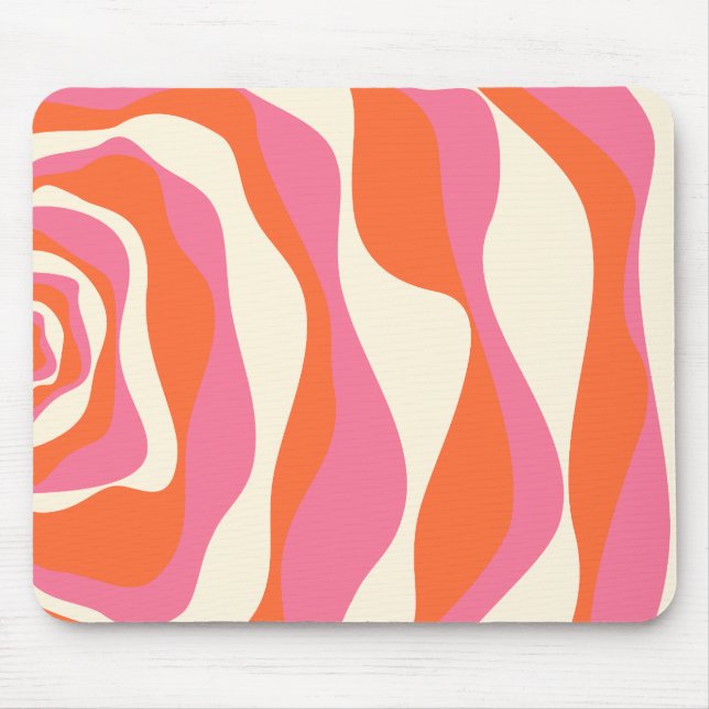 EBB und Flow 4 - Rosa, Orange und Creme Mousepad (Vorne)