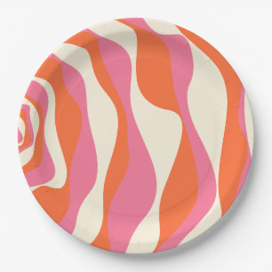 EBB und Flow 4 - Rosa, Orange und Creme Pappteller