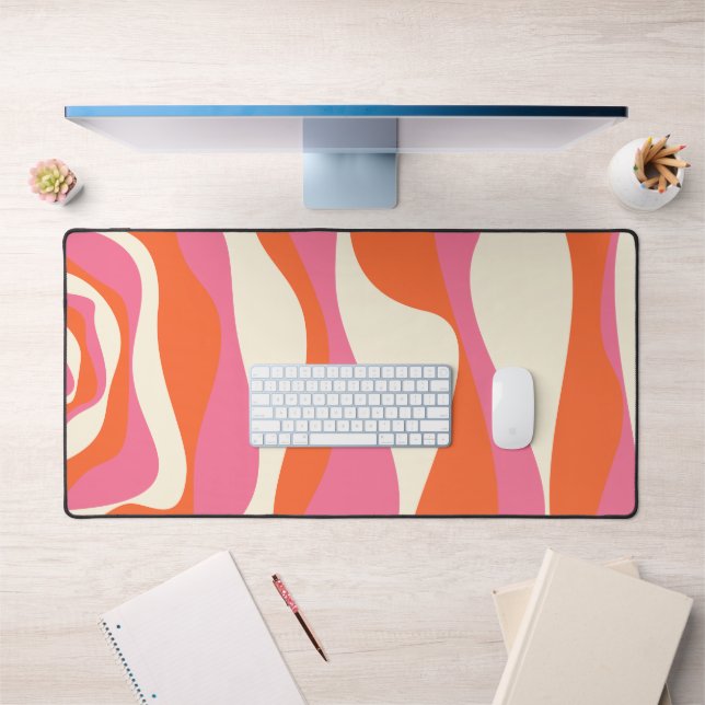 EBB und Flow 4 - Rosa, Orange und Creme Schreibtischunterlage (Büro 1)