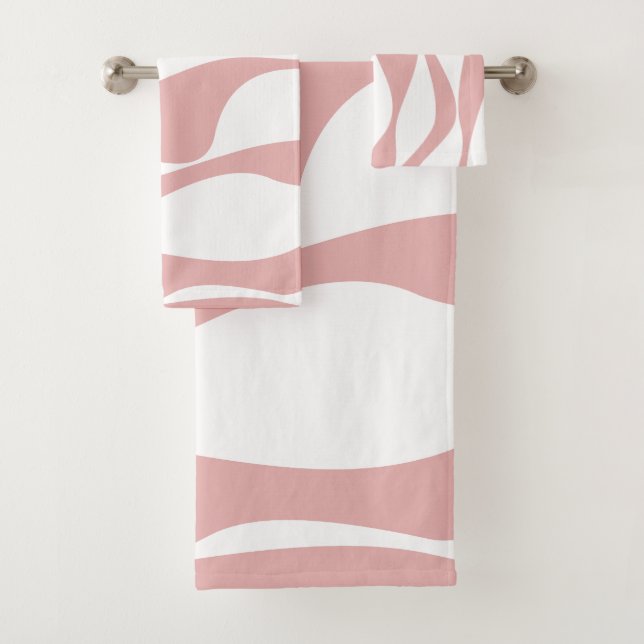 EBB und Flow 4 - Rosa und Weiß Badhandtuch Set (Insitu)