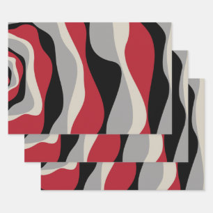 EBB und Flow 4 - Rot, Grau, Schwarz und Knochen we Geschenkpapier Set