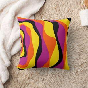 EBB und Flow 4 - Schwarz, Rosa, Orange und Gelb Kissen