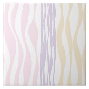 EBB und Flow - Pastellrosa, Gelb und Lila Fliese