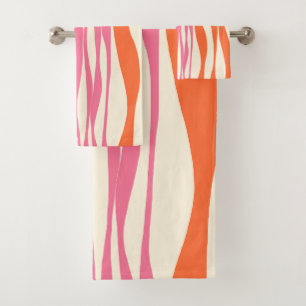 Ebb und Flow - Rosa, Orange und Creme Badhandtuch Set