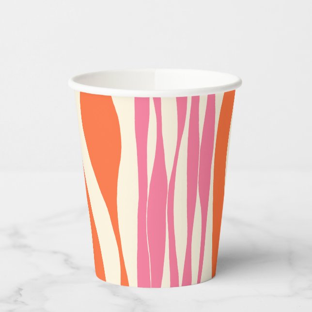 Ebb und Flow - Rosa, Orange und Creme Pappbecher (Links)