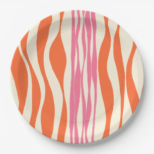 Ebb und Flow - Rosa, Orange und Creme Pappteller