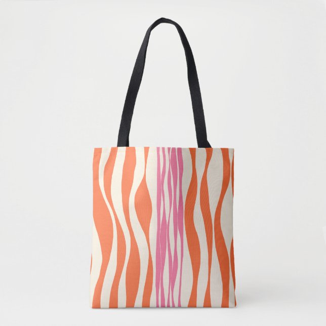 Ebb und Flow - Rosa, Orange und Creme Tasche (Vorderseite)