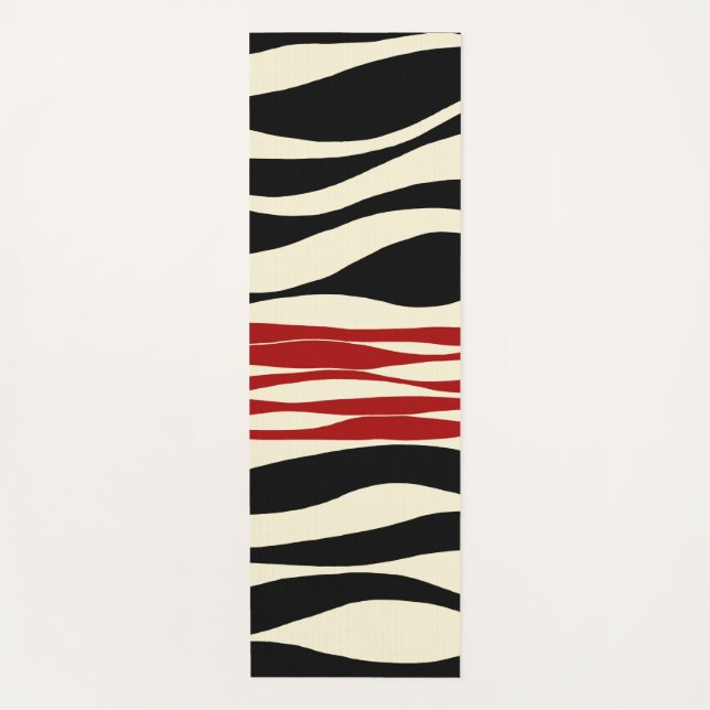 Ebb und Flow - Rot und Creme Yogamatte (Vorderseite)