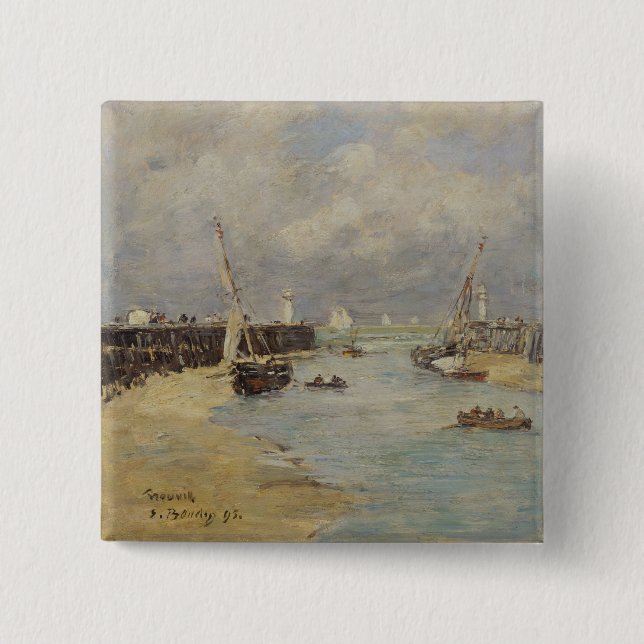 Ebbe bei Trouville, 1895 (Öl auf Platte) Button (Vorderseite)