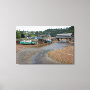 Ebbe in der Bay of Fundy in St. Martins, Neu Leinwanddruck