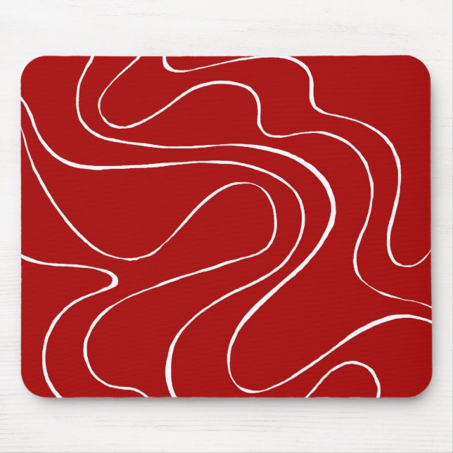 Ebbe und Flut 2 in Rot und Weiß Mousepad (Vorne)