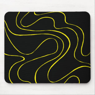 Ebbe und Flut 2 in Schwarz und Gelb Mousepad