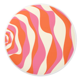 Ebbe und Flut 4 - Pink, Orange und Creme Keramikknauf