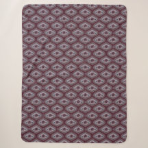 Ebbe-und-Flut-Maroon-Motiv-Sherpa-Decke