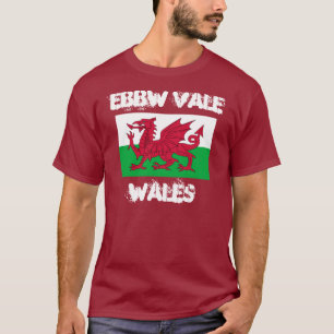 Ebbw Vale, Wales mit walisischer Flagge T-Shirt