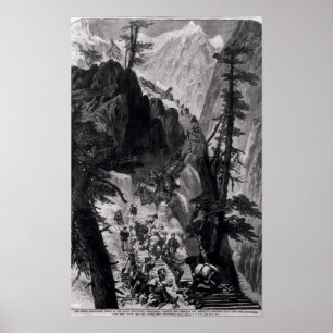 Eben entdeckte Bergwerke in Rocky Mountains Poster