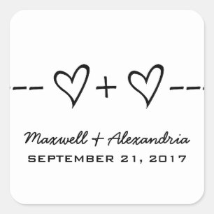 Ébène Coeur Equation Mariage Stickers