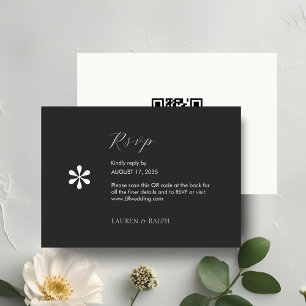 Ébène et ivoire Chic QR Code Mariage RSVP