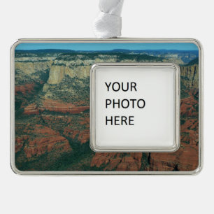 Ebenen der Roten Felsen in Sedona Arizona Rahmen-Ornament Silber