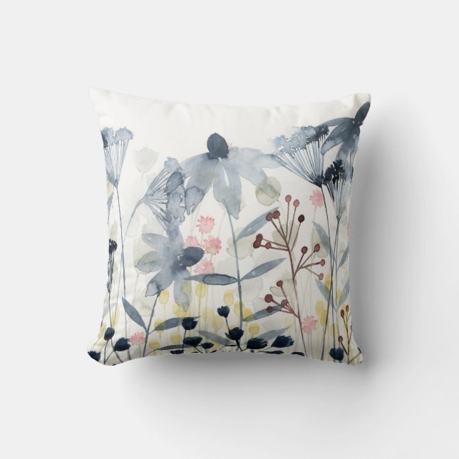 Ebenen Garten - Aquarellfarben - Blume Kissen (Vorderseite)