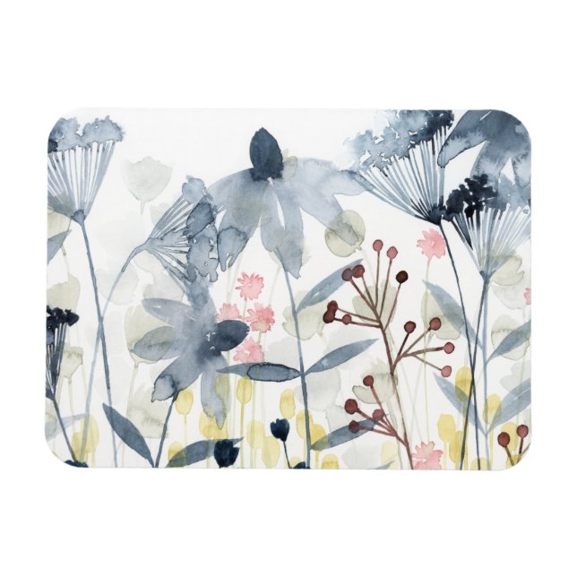 Ebenen Garten - Aquarellfarben - Blume Magnet (Horizontal)