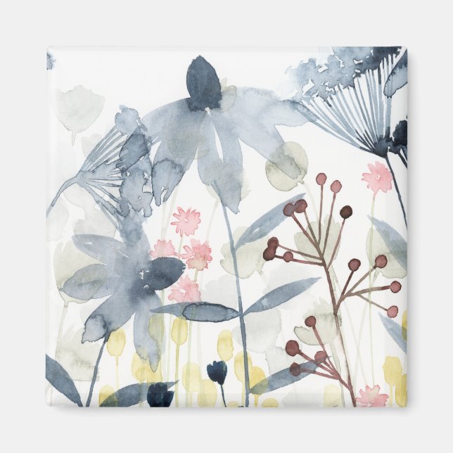 Ebenen Garten - Aquarellfarben - Blume Magnet (Vorne)