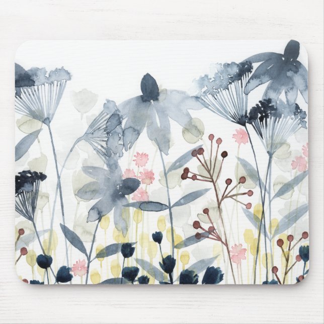 Ebenen Garten - Aquarellfarben - Blume Mousepad (Vorne)