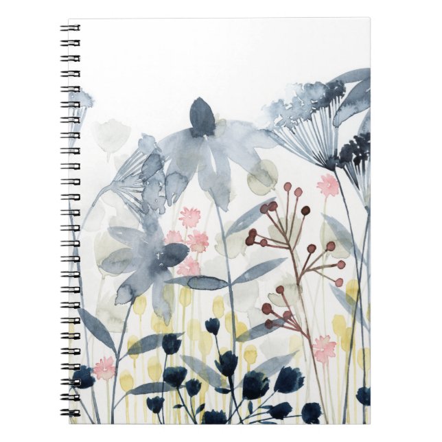 Ebenen Garten - Aquarellfarben - Blume Notizblock (Vorderseite)