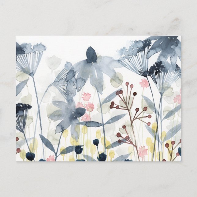 Ebenen Garten - Aquarellfarben - Blume Postkarte (Vorderseite)