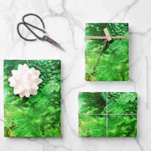 Ebenen grüner Kristalle Geschenkpapier Set