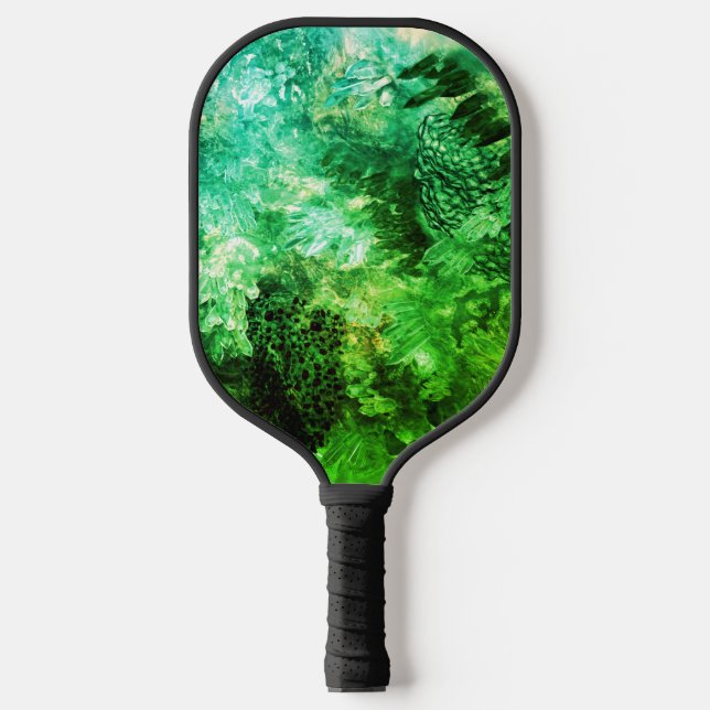 Ebenen grüner Kristalle Pickleball Schläger (Vorderseite)