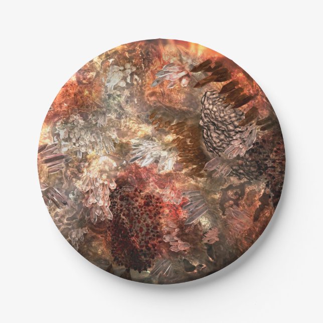 Ebenen von Kristallen mit rustikaler Färbung Pappteller (Vorderseite)