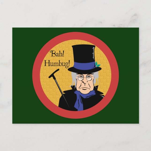 Ebenezer Scrooge Bah! Humbug! Postkarte (Vorderseite)