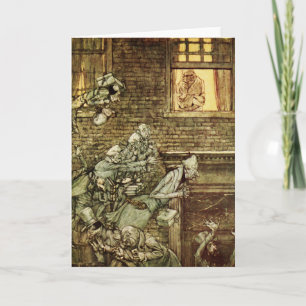 Ebenezer Scrooge Dickens Weihnachtslied Vintage Karte