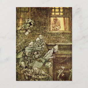 Ebenezer Scrooge Dickens Weihnachtslied Vintage Postkarte