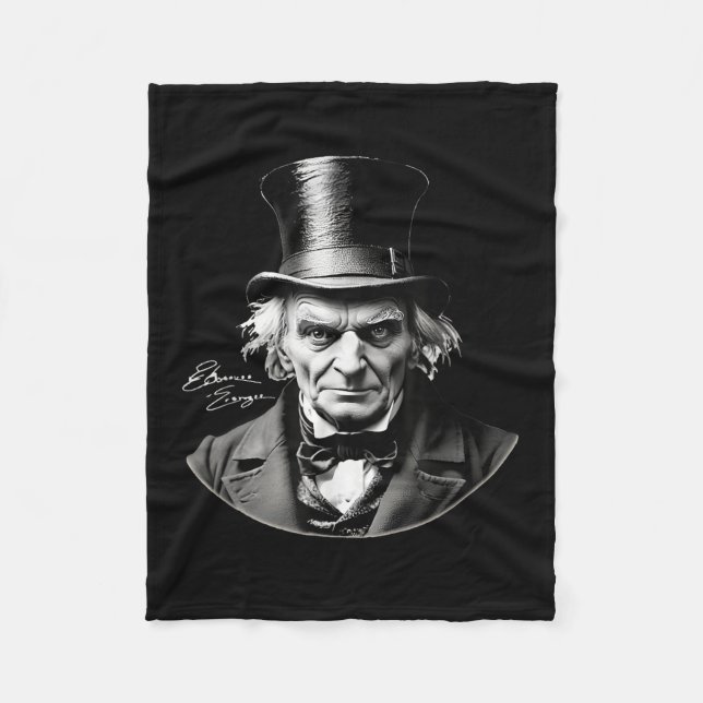 Ebenezer Scrooge-Merkmal mit Unterschrift Fleecedecke (Vorderseite)