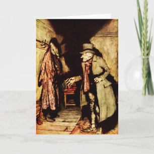 Ebenezer Scrooge Weihnachtslied Vintage Karte