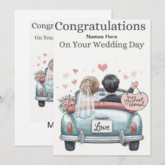Ebenfalls verheiratet – Vintage-Hochzeits-Ausreiße Einladung