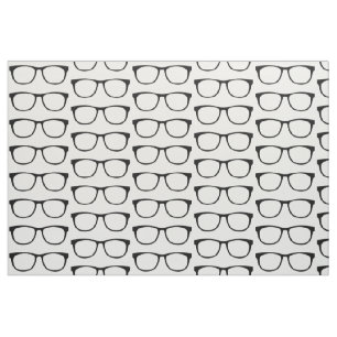 Ebenholz-Hipstergeek-Glas-Gewebe Stoff