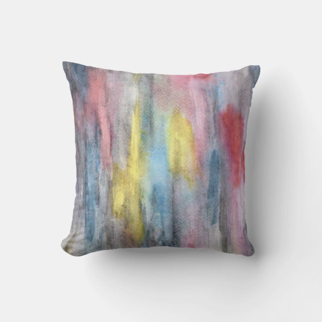 Ebenholz-Regenbogen-Kissen-Gelb Kissen (Vorderseite)