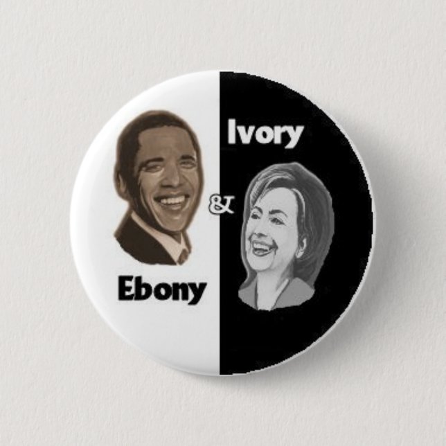 Ebenholz u. Elfenbein/Schwarzes u. Weiß Button (Vorderseite)