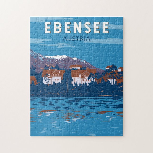 Ebensee Austria Travel Art Vintag (Vertikal)